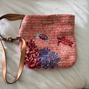 Vera Bradley Pink and Blue Sea Life Crossbody Bag